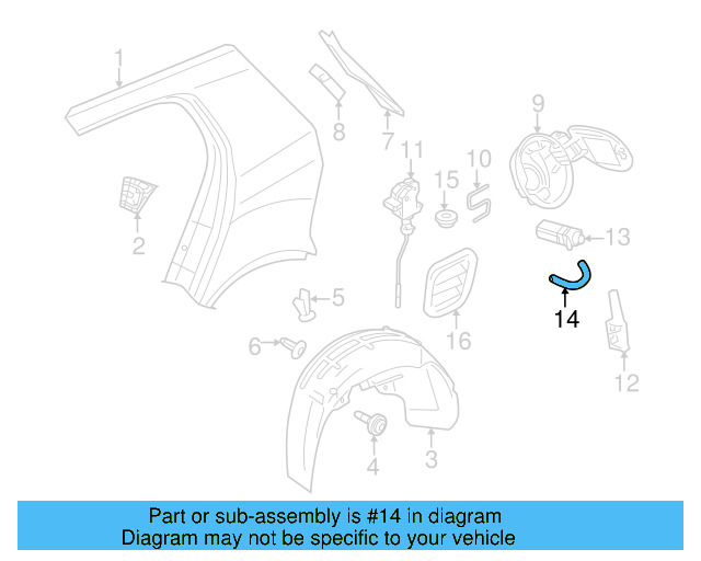 Drain Hose 3D0-809-937-B - View 45
