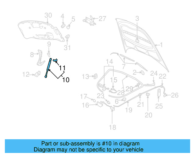Support Cylinder 3D0-823-359-B - View 2