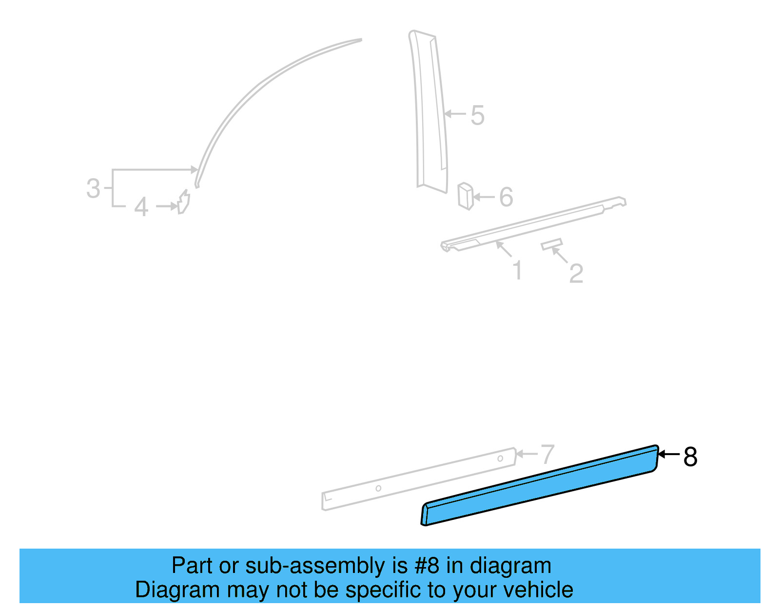 Lower Molding 3D0-854-939-C-V7S - View 4