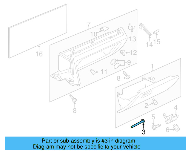 Glove Box Pin 3D0-857-169-A - View 28