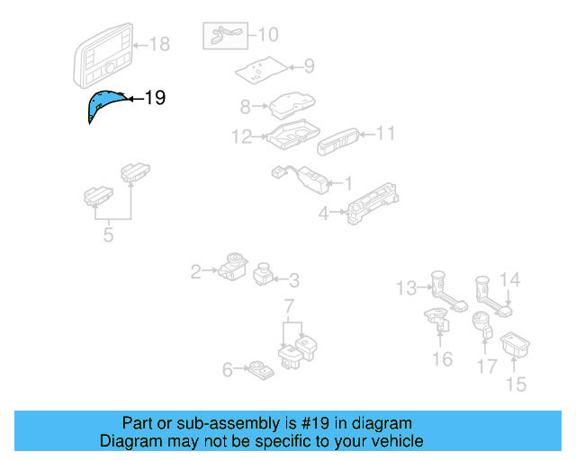 Rear Trim 3D0-919-287-A-5W8 - View 3
