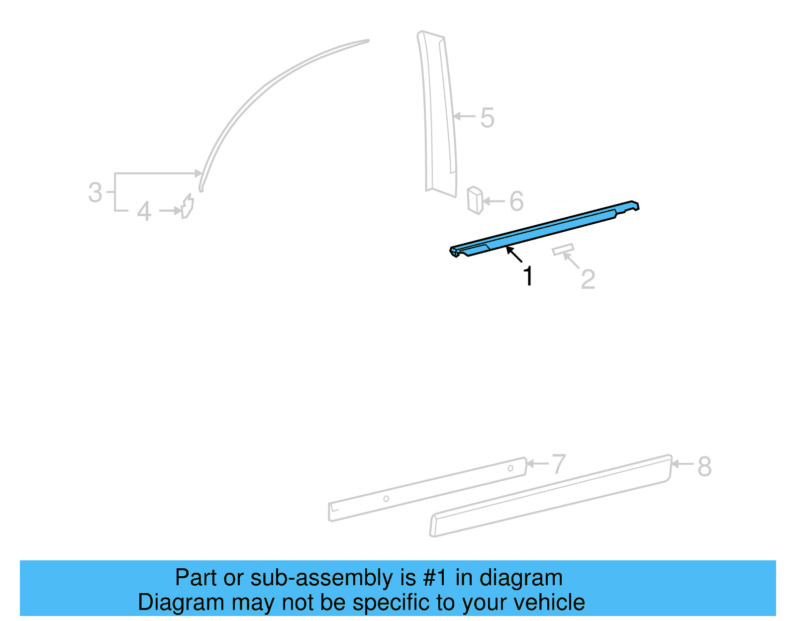 Belt Molding 3D4-837-475-K-PRP - View 4