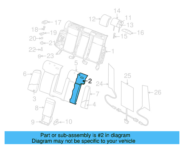 Seat Back Pad 3D5-885-775-H - View 2
