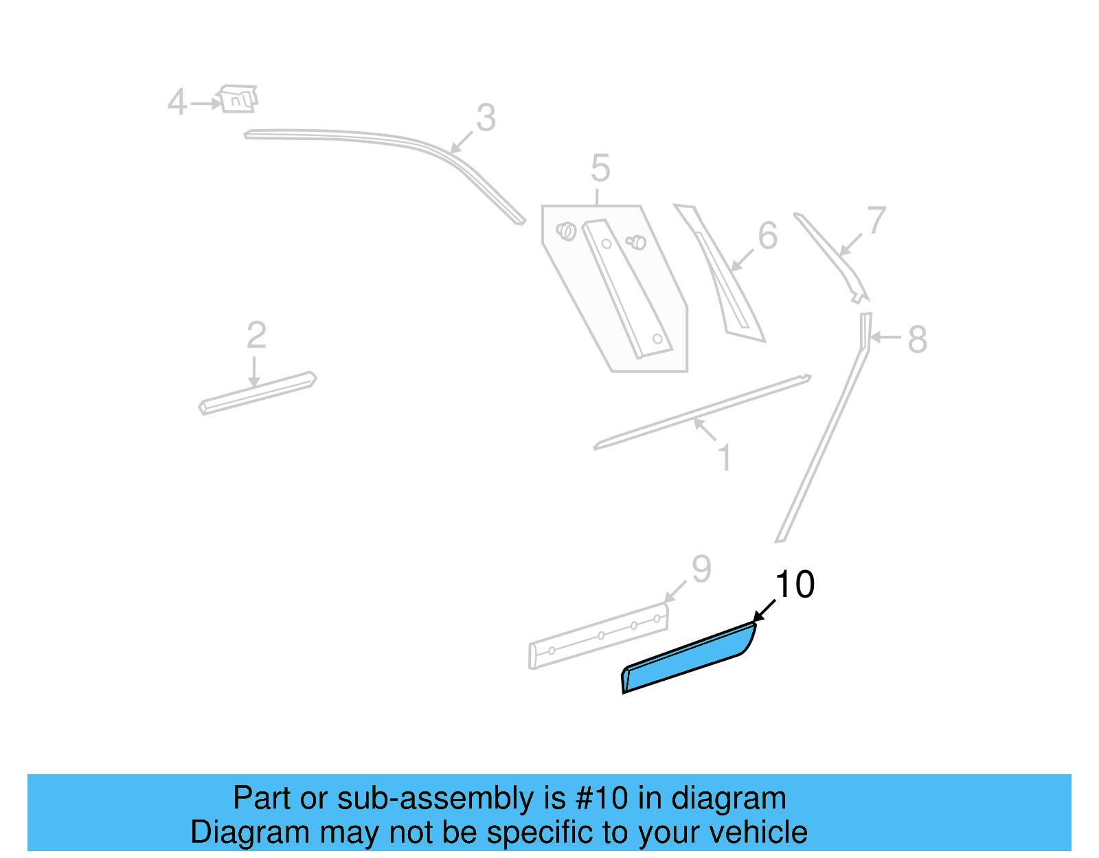 Lower Molding 3D7-854-949-A-V7S - View 5