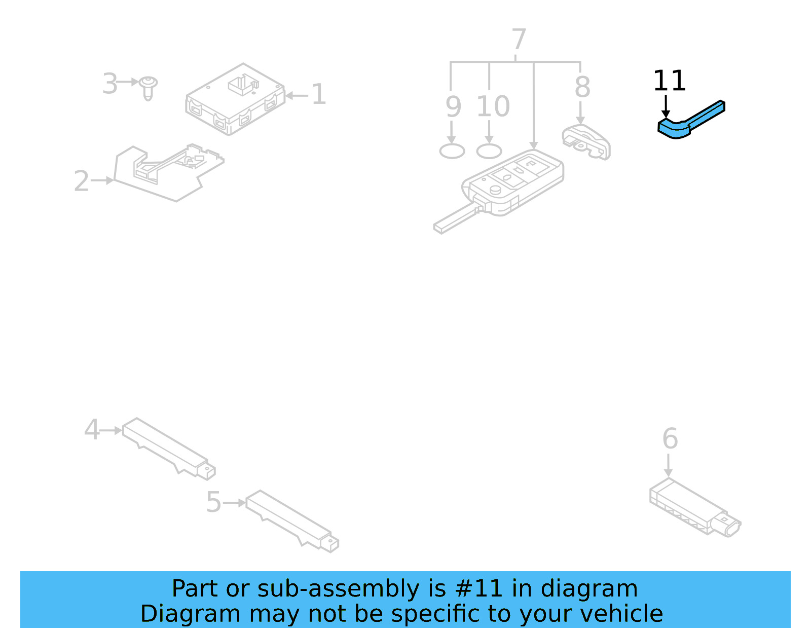 Vehicle Key 3G0-937-048-AIF - View 5