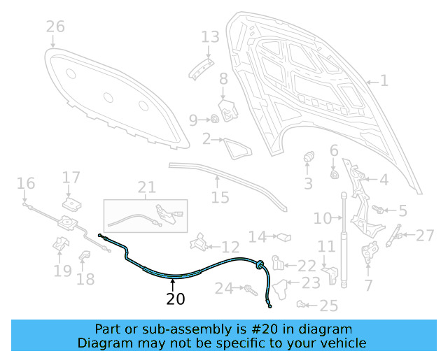 Release Cable 3G8-823-535 - View 2
