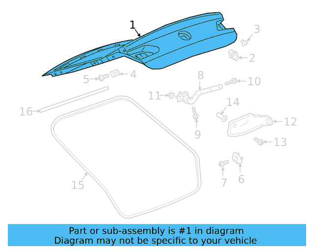 Lift Gate 3G8-827-025-B - View 2