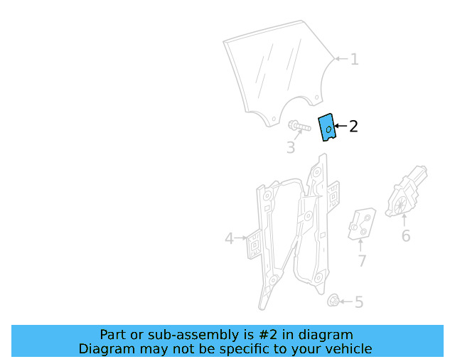 Door Glass Plate 3G8-837-005 - View 2