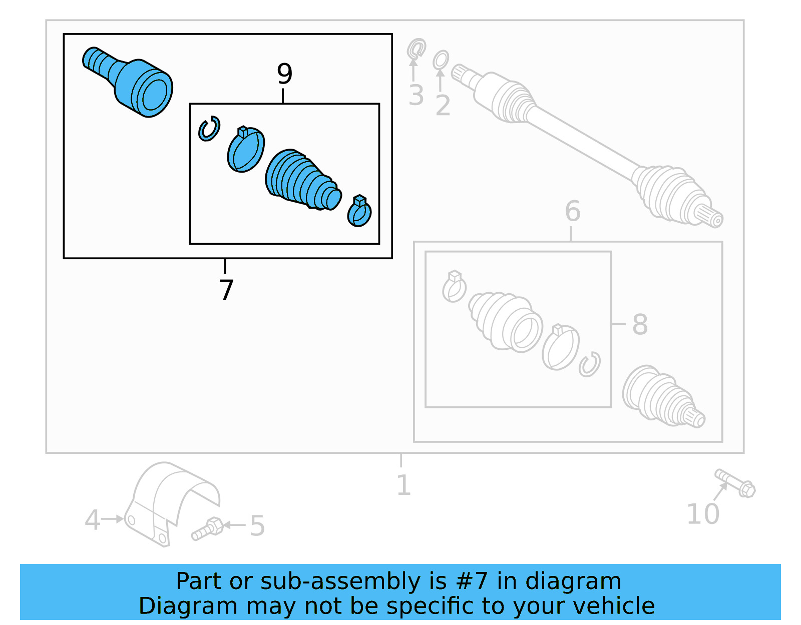 Inner Joint Assembly 3Q0-498-103-AX - View 2