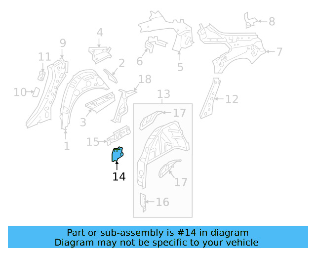 Inner Wheelhouse Support 3Q0-805-234 - View 2