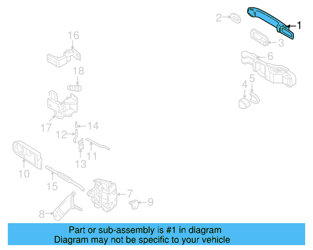 Handle, Outside (Unpainted) 3b0837207ggru - View 18