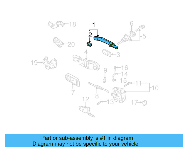 Handle, Outside (Unpainted) 3b0837207ggru
