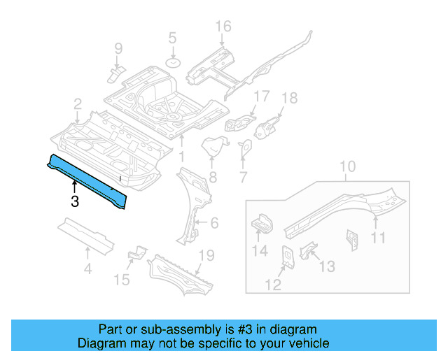Floor Pan Cross 1K0-803-531-A - View 14
