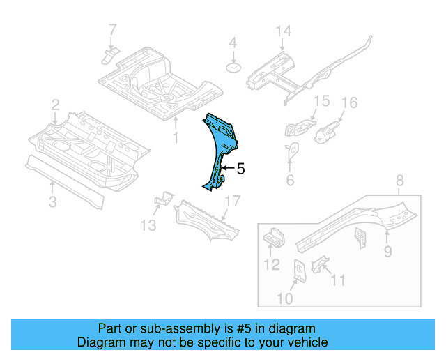 Rear Floor Pan Retainer 1T0-803-274 - View 57