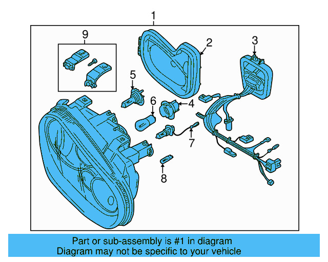 Headlamp Assembly 1J0-941-017-C - View 3