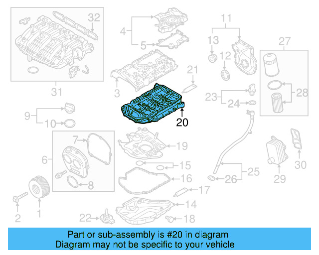 Engine Oil Pan 06K-103-603-BF - View 4