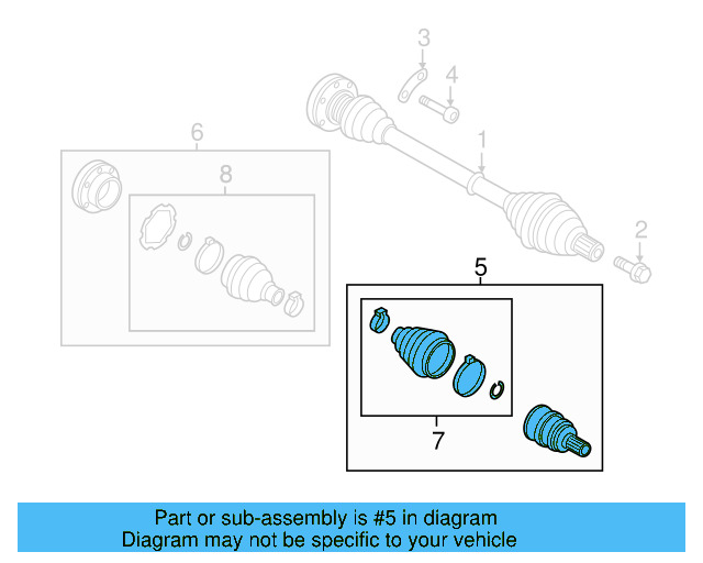 Outer Joint Assembly 7N0-498-099-C - View 7