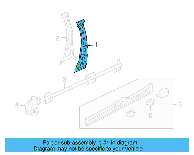 Center Pillar Reinforced 7L0-809-607-A - View 3