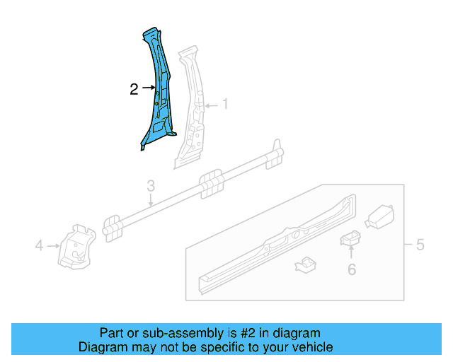 Inner Center Pillar 7L0-809-444-F - View 3