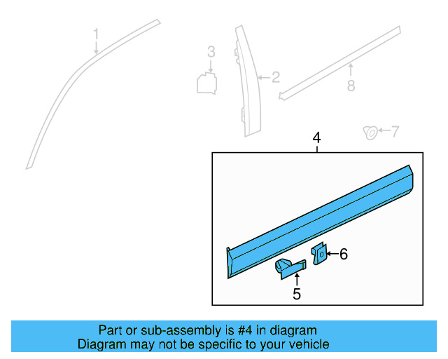 Lower Molding (Unpainted) 7p6854939mgru - View 6