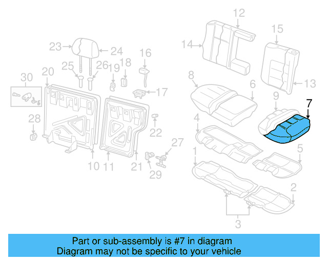 Seat Cushion Pad 1J0-885-375-AB - View 5