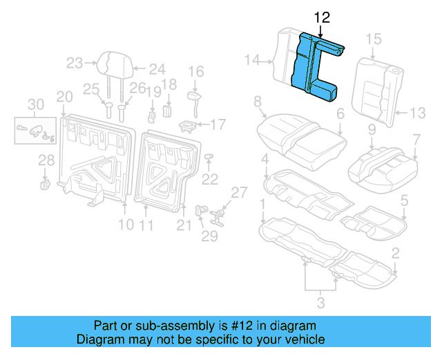 Seat Back Pad 1J0-885-776-BM - View 3