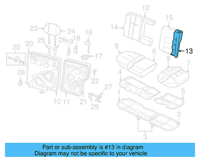 Seat Back Pad 1J0-885-775-CA - View 4