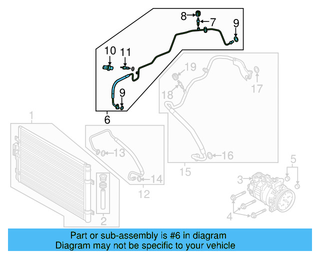 A/C Refrigerant Liquid Hose 3QF-820-741-E - View 3