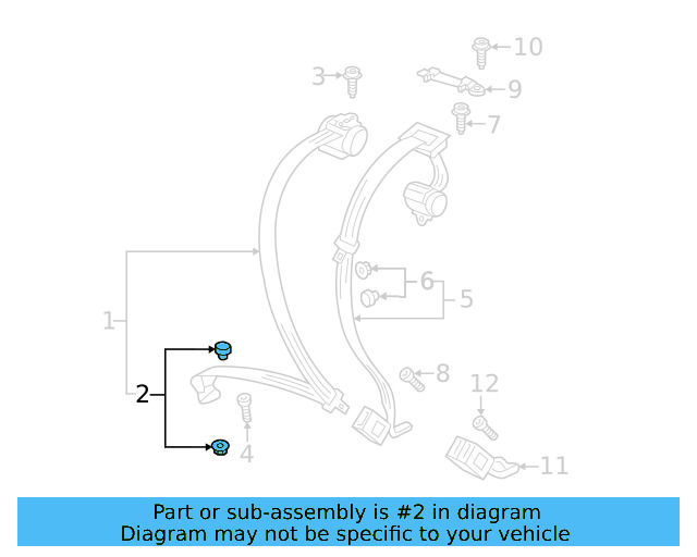 Seat Belt Assembly Button 443-857-847-B-4PK - View 32