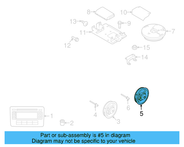 Rear Dr Speaker 561-035-453-A - View 14