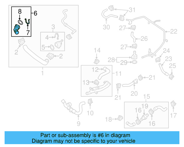 Upper Hose Coupling 5Q0-122-291-AA - View 11