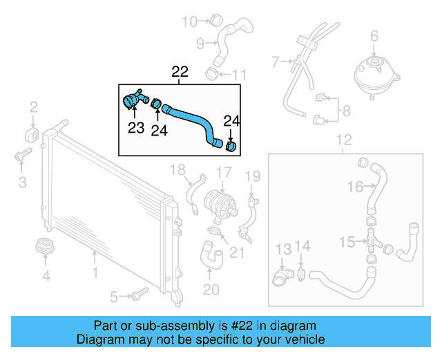 Water Hose 5C0-121-063-B - View 9