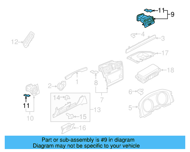Air Outlet 5GM-819-704-B-DAR - View 3