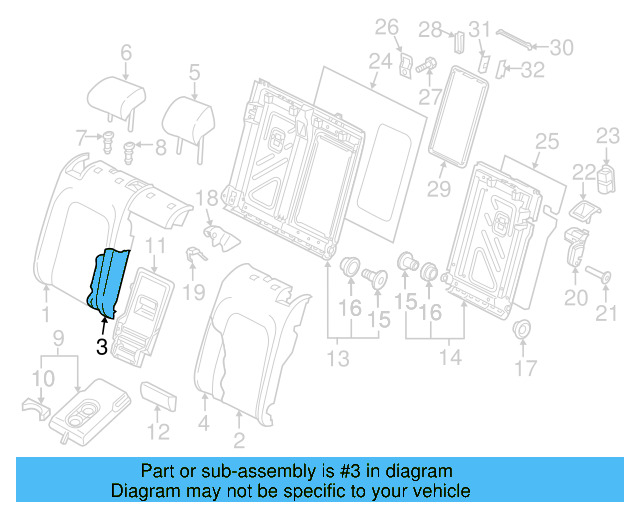 Seat Back Pad 5G0-885-776-AA - View 2