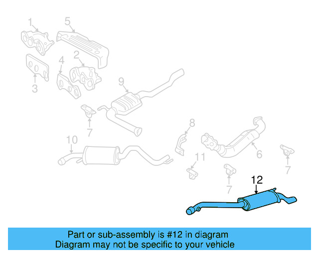 Muffler W/Tailpipe JZW-253-609-BB - View 3