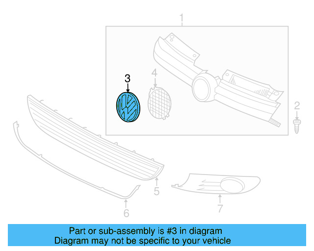Grille Emblem 5C6-853-601-D-LIP - View 13