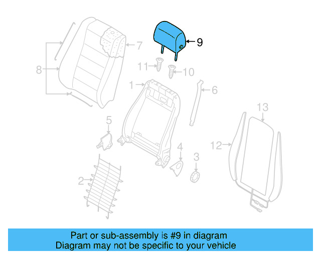 Headrest 7L6-881-901-AM-3V2 - View 7