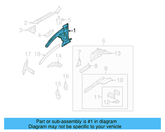 Upper Rail 7L0-805-192-H - View 3