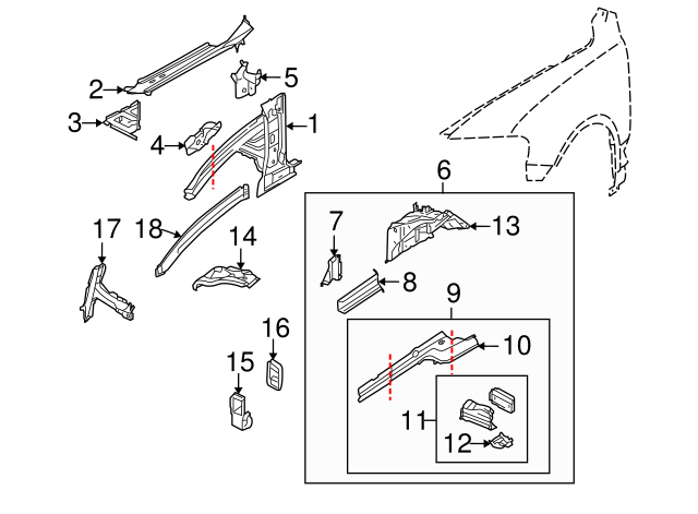 Frame Side Member Bracket 7L0-805-669