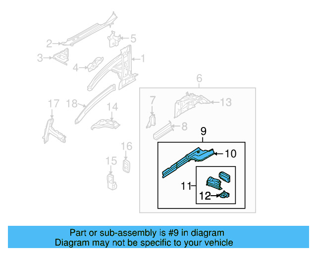 Frame Side Member 7L0-803-107-B - View 5