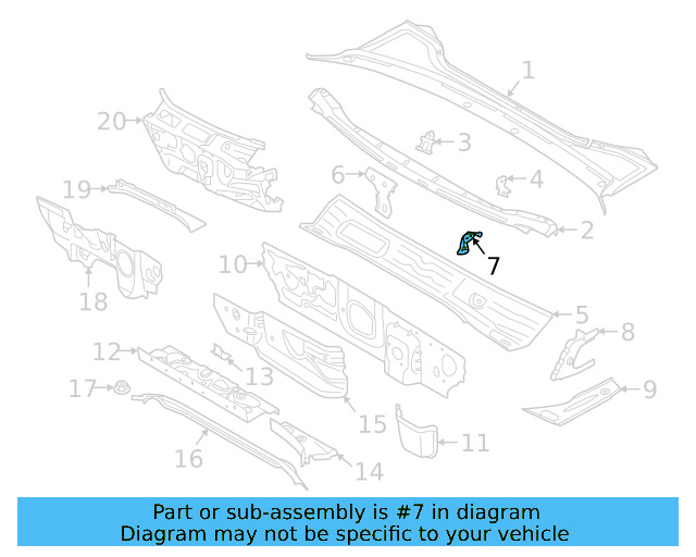 Cowl Panel Bracket 3G1-804-413
