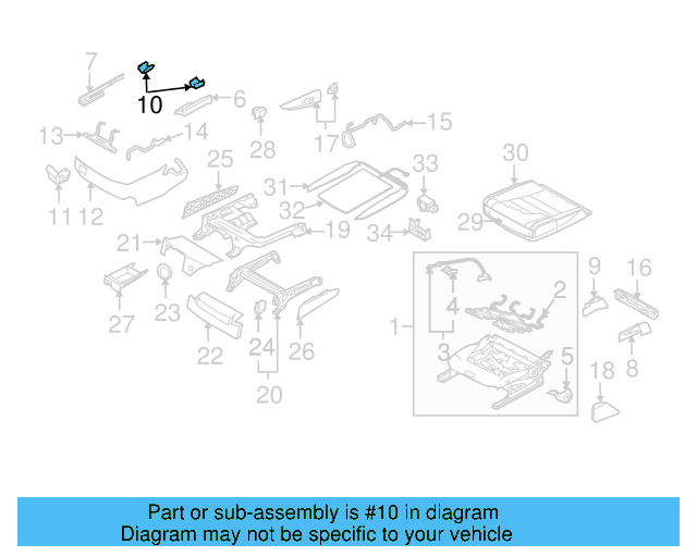 Adjust Cover Retainer Clip 7L0-881-635-D - View 7