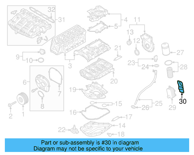 Oil Cooler Gasket 06L-117-070 - View 12