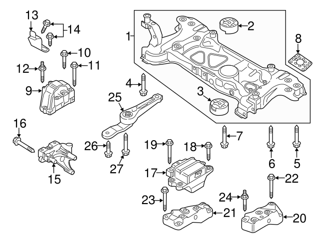 Engine Cradle Mount Bolt N-105-580-02 - View 52