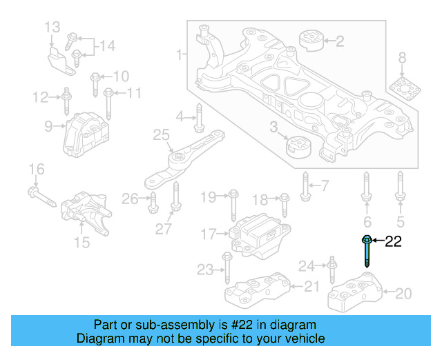 Trans Mount Bracket Mount Bolt N-107-090-01 - View 26