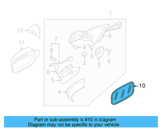 Mirror Glass 7L6-857-521 - View 3
