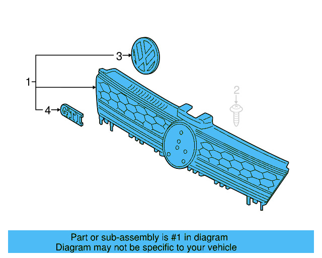 Grille 5G0-853-651-AM-BTU - View 3