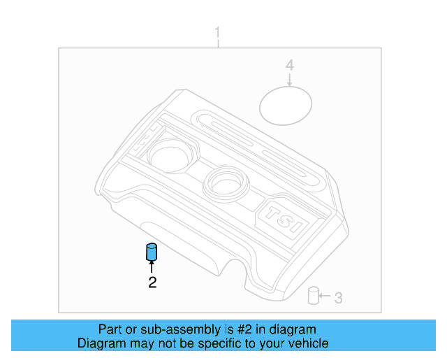 Engine Cover Mounting Bushing 07C-103-226-A