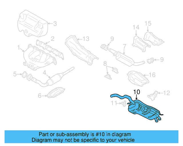 Muffler 1C0-253-609 - View 3