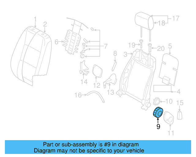 Recline Knob 1J0-881-671-H-95T